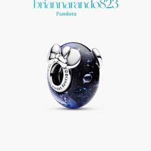 Pandora Disney Mickey Mouse & Minnie Mouse Blue Murano Glass Charm